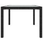 Mesa jardín vidrio templado ratán sintético 150x90x75 cm negro de vidaXL, Mesas de jardín - Ref: Foro24-316705, Precio: 155,0...