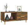 Mesa de centro madera de ingeniería roble ahumado 89,5x50x40 cm