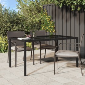 Garden table tempered glass synthetic rattan 150x90x75 cm black by vidaXL, Garden tables - Ref: Foro24-316706, Price: 128,49 ...