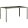 Garden table tempered glass synthetic rattan 150x90x75 cm gray by vidaXL, Garden tables - Ref: Foro24-316708, Price: 100,15 €...