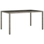 Mesa jardín vidrio templado ratán sintético 150x90x75 cm gris de vidaXL, Mesas de jardín - Ref: Foro24-316708, Precio: 100,97...