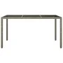 Garden table tempered glass synthetic rattan 150x90x75 cm gray by vidaXL, Garden tables - Ref: Foro24-316708, Price: 100,15 €...