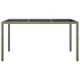 Mesa jardín vidrio templado ratán sintético 150x90x75 cm gris de vidaXL, Mesas de jardín - Ref: Foro24-316708, Precio: 100,97...
