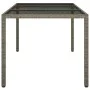 Garden table tempered glass synthetic rattan 150x90x75 cm gray by vidaXL, Garden tables - Ref: Foro24-316708, Price: 100,15 €...