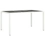 Garden table with tempered glass and synthetic rattan, 150x90x75 cm, white. by vidaXL, Garden tables - Ref: Foro24-316709, Pr...