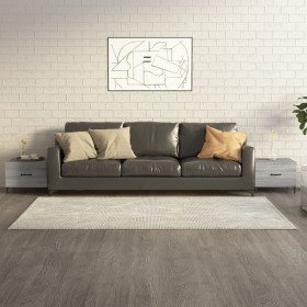 Mesas de centro con patas metal 2 uds gris sonoma 50x50x40 cm Mesas de centro con patas metal 2 uds gris sonoma 50x50x40 cm