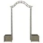 Pérgola de jardín con jardinera madera maciza de abeto gris de vidaXL, Pérgolas, arcos y enrejados de jardín - Ref: Foro24-31...