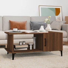 Mesa de centro madera contrachapada roble marrón 90x50x40 cm Mesa de centro madera contrachapada roble marrón 90x50x40 cm