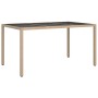 Garden table tempered glass synthetic rattan 150x90x75 cm beige by vidaXL, Garden tables - Ref: Foro24-316710, Price: 97,61 €...