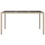 Garden table tempered glass synthetic rattan 150x90x75 cm beige by vidaXL, Garden tables - Ref: Foro24-316710, Price: 96,75 €...