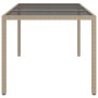 Garden table tempered glass synthetic rattan 150x90x75 cm beige by vidaXL, Garden tables - Ref: Foro24-316710, Price: 97,61 €...
