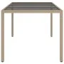 Garden table tempered glass synthetic rattan 150x90x75 cm beige by vidaXL, Garden tables - Ref: Foro24-316710, Price: 96,75 €...