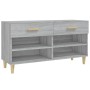 Mueble zapatero madera contrachapada gris Sonoma 102x35x55 cm