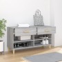 Mueble zapatero madera contrachapada gris Sonoma 102x35x55 cm