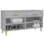Mueble zapatero madera contrachapada gris Sonoma 102x35x55 cm