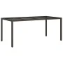 Brauner Gartentisch aus gehärtetem Glas aus synthetischem Rattan, 190 x 90 x 75 cm von vidaXL, Gartentische - Ref: Foro24-316...