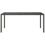 Brown synthetic rattan tempered glass garden table 190x90x75 cm by vidaXL, Garden tables - Ref: Foro24-316711, Price: 148,71 ...