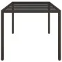 Brown synthetic rattan tempered glass garden table 190x90x75 cm by vidaXL, Garden tables - Ref: Foro24-316711, Price: 148,71 ...