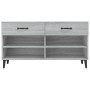 Mueble zapatero madera contrachapada gris Sonoma 102x35x55 cm