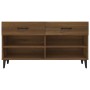 Mueble zapatero madera contrachapada marrón roble 102x35x55 cm