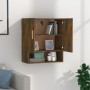 Armario de pared madera contrachapada roble ahumado 60x31x70 cm