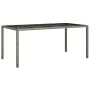 Tempered glass garden table gray synthetic rattan 190x90x75 cm by vidaXL, Garden tables - Ref: Foro24-316715, Price: 136,09 €...
