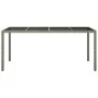 Tempered glass garden table gray synthetic rattan 190x90x75 cm by vidaXL, Garden tables - Ref: Foro24-316715, Price: 136,09 €...