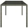Tempered glass garden table gray synthetic rattan 190x90x75 cm by vidaXL, Garden tables - Ref: Foro24-316715, Price: 136,09 €...