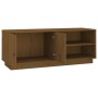 Mueble de TV madera maciza de pino marrón miel 105x34x40 cm