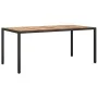 Mesa de jardín madera acacia ratán sintético negra 190x90x75 cm de vidaXL, Mesas de jardín - Ref: Foro24-316722, Precio: 178,...