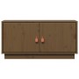 Mueble de TV madera maciza de pino marrón miel 80x34x40 cm