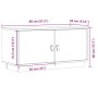 Mueble de TV madera maciza de pino marrón miel 80x34x40 cm