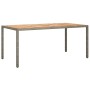Garden table made of gray synthetic rattan acacia wood 190x90x75 cm by vidaXL, Garden tables - Ref: Foro24-316723, Price: 175...