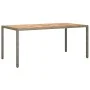 Garden table made of gray synthetic rattan acacia wood 190x90x75 cm by vidaXL, Garden tables - Ref: Foro24-316723, Price: 172...