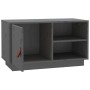 Mueble de TV de madera maciza de pino gris 70x34x40 cm