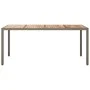 Garden table made of gray synthetic rattan acacia wood 190x90x75 cm by vidaXL, Garden tables - Ref: Foro24-316723, Price: 172...