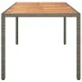 Garden table made of gray synthetic rattan acacia wood 190x90x75 cm by vidaXL, Garden tables - Ref: Foro24-316723, Price: 172...