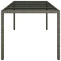 Mesa de jardín de vidrio templado ratán PE gris 250x100x75 cm de vidaXL, Mesas de jardín - Ref: Foro24-316727, Precio: 145,24...