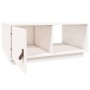 Mesa de centro de madera maciza de pino blanco 80x50x35,5 cm