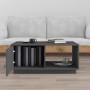 Mesa de centro de madera maciza de pino gris 80x50x35,5 cm