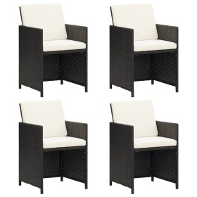 Sillas de jardín 4 unidades ratán sintético negro de vidaXL, Sillas de jardín - Ref: Foro24-316745, Precio: 250,19 €, Descuen...