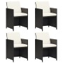 Sillas de jardín 4 unidades ratán sintético negro de vidaXL, Sillas de jardín - Ref: Foro24-316745, Precio: 250,77 €, Descuen...
