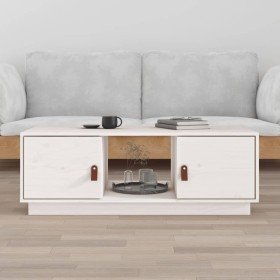 Mesa de centro de madera maciza de pino blanco 100x50x35 cm Mesa de centro de madera maciza de pino blanco 100x50x35 cm