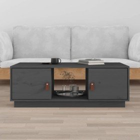Mesa de centro de madera maciza de pino gris 100x50x35 cm Mesa de centro de madera maciza de pino gris 100x50x35 cm