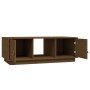 Mesa de centro madera maciza de pino marrón miel 100x50x35 cm