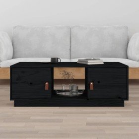 Mesa de centro de madera maciza de pino negro 100x50x35 cm Mesa de centro de madera maciza de pino negro 100x50x35 cm