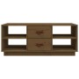 Mesa de centro madera maciza de pino marrón miel 100x50x41 cm
