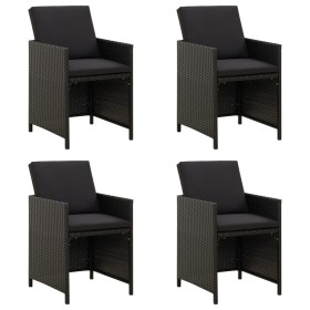 Garden chairs 4 units with black synthetic rattan cushions by vidaXL, Garden chairs - Ref: Foro24-316746, Price: 219,86 €, Di...