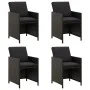 Sillas de jardín 4 unidades con cojines ratán sintético negro de vidaXL, Sillas de jardín - Ref: Foro24-316746, Precio: 217,2...