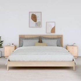 Mesitas de noche 2 uds madera maciza de pino 40x34x45 cm Mesitas de noche 2 uds madera maciza de pino 40x34x45 cm